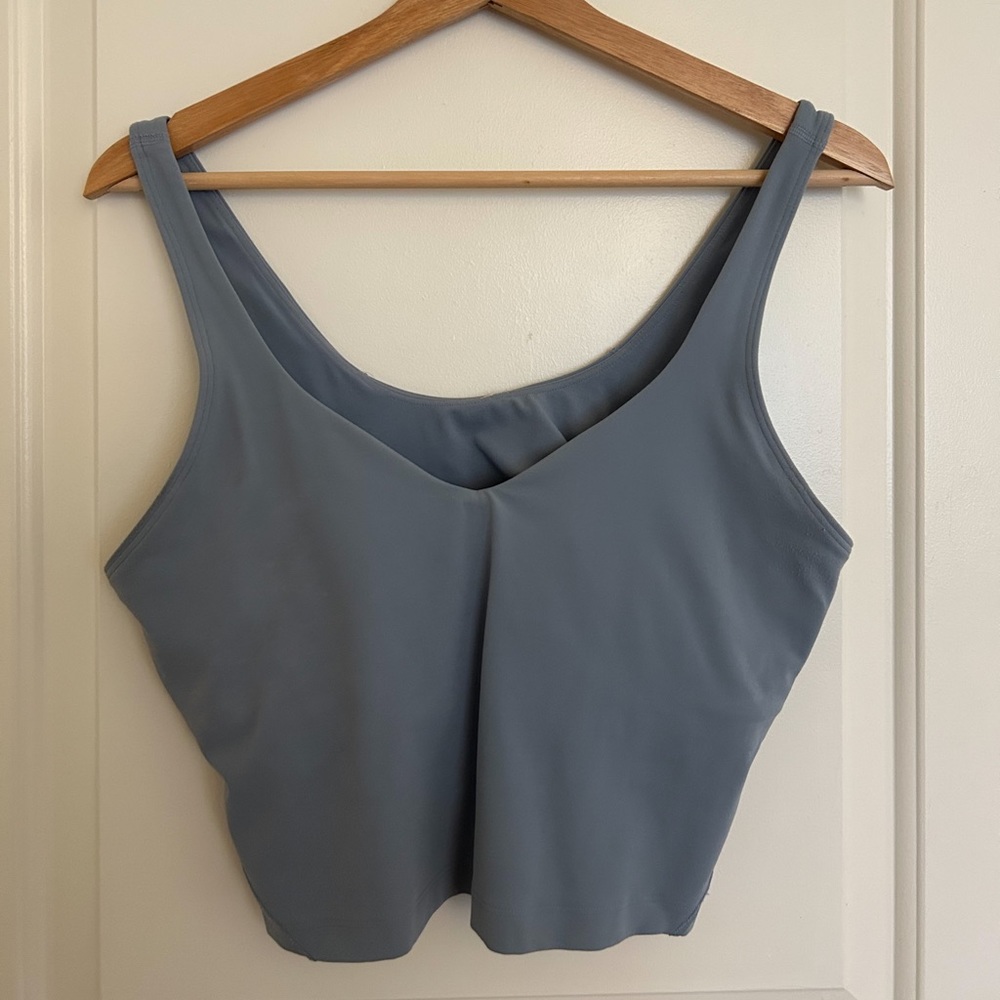 blue linen lululemon align tank